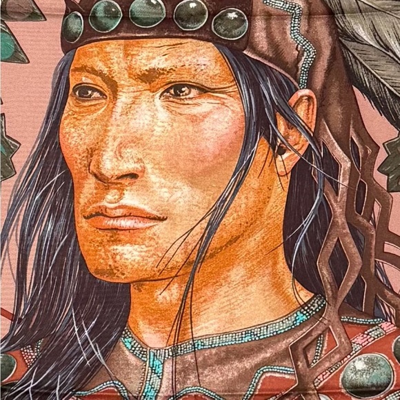 Hermes Silk Carre Scarf "Cosmogonie Apache" by Antoine Tzapoff - NEW IN BOX - Picture 7 of 13